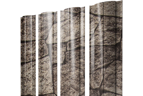 Штакетник Круглый с прямым резом 0,45 Print Elite King Stone TwinColor