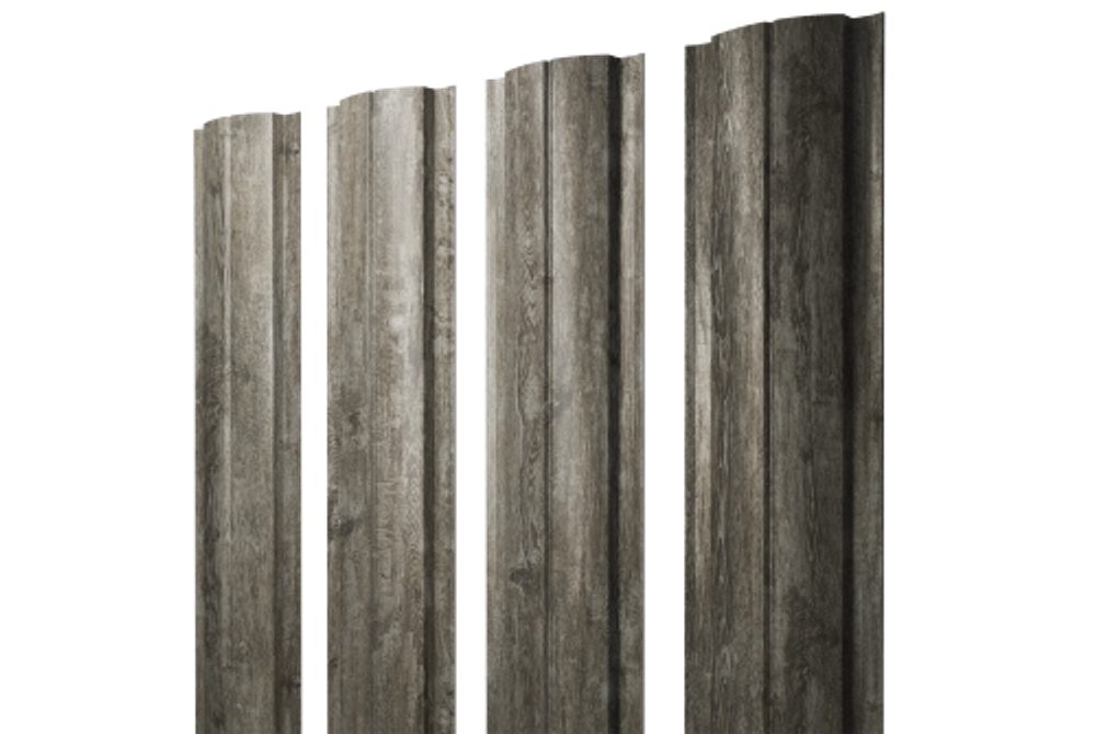 Штакетник Полукруглый Slim с прямым резом 0,45 Print Elite Nordic Wood TwinColor