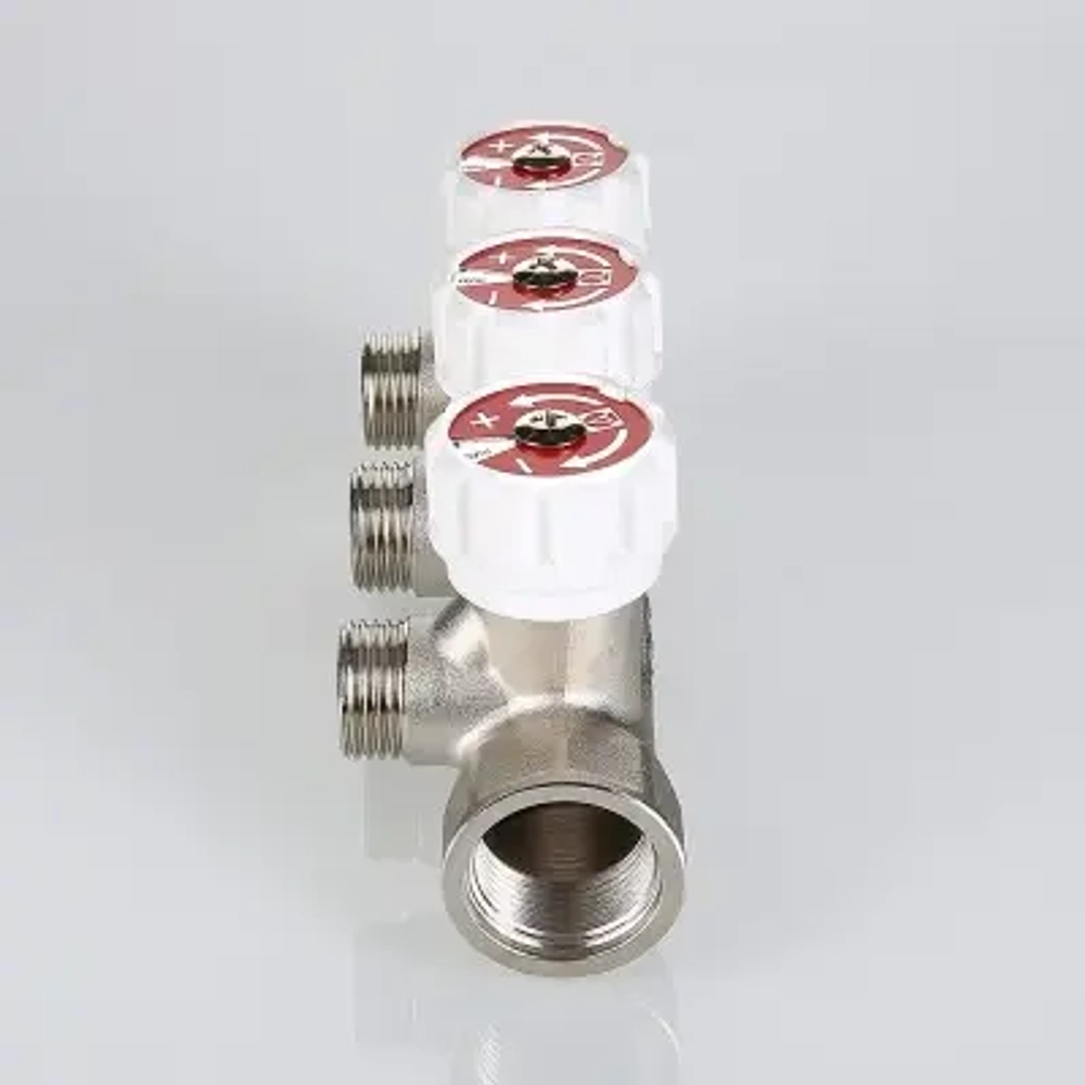 Коллектор регулирующий проходной 3 отвода ¾"в/н x ½"к Valtec VTc.570.N.0503