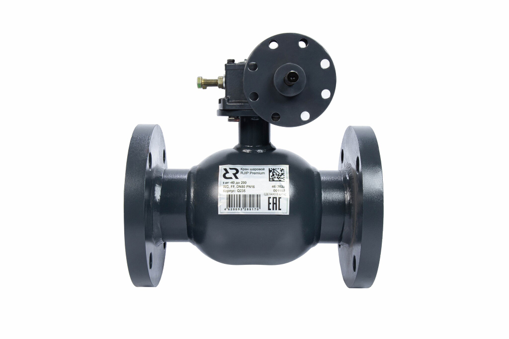 Ридан RJIP Premium 065N0246R — Кран шаровой FF DN125 PN16 WG (фланцевый, с редуктором, стандартный проход)