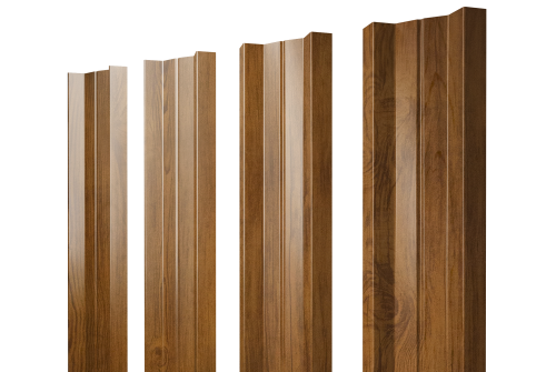 Штакетник М-образный А с прямым резом 0,45 Print Elite Golden Wood TwinColor