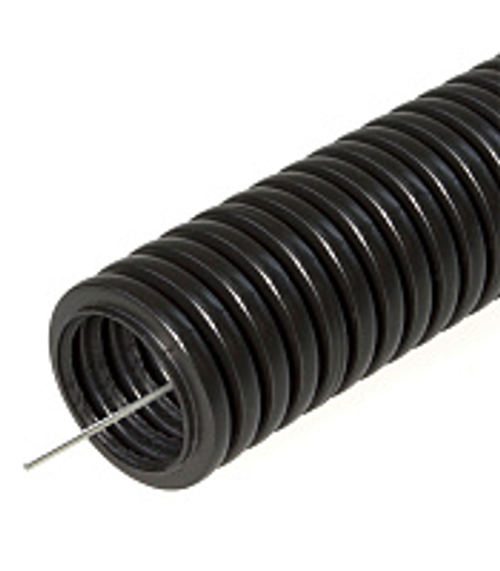 Труба ПНД гибкая гофрированная д.63 мм, лёгкая с протяжкой, цвет черный (Бухта 15м) STC21-063-02-015 PLEXUP PLEXUP