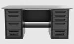 Верстак двухтумбовый 4 ящиков /5 ящиков 1800*700 серый GAROPT, GT1800Y4Y5.grey