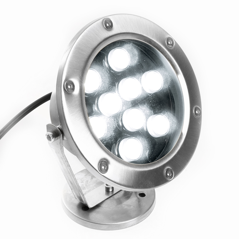 Светодиодный прожектор подводный Feron LL-824, 9W, AC24V, низковольтный, 6400K, металлик, 143*75*170mm, IP68 48458