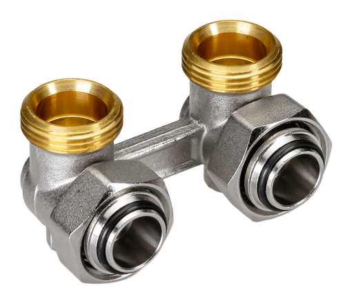 Ридан 013G7225R — Комплект для радиаторов с нижним подключением: клапан LV-KB Ду20 + термоэлемент TR 84, резьба Ду 3/4, угловой