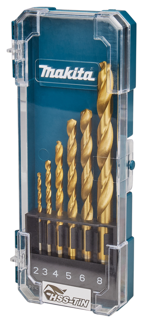Набор сверл по металлу HSS-TiN, 2-8 мм, 6 шт Makita D-72833