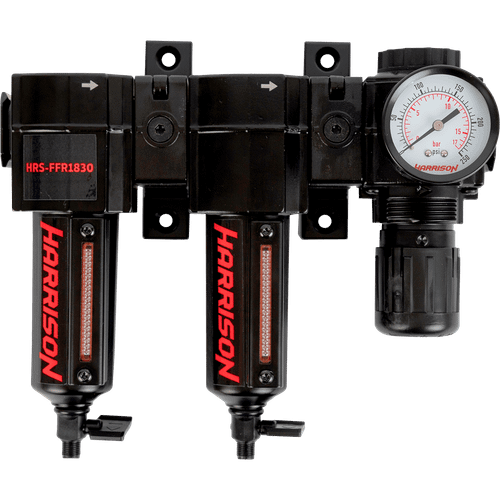HRS-FFR1830 Блок подготовки с фильтрами 25 мкм, 5 мкм и регулятором 3/8', 1830 л/мин