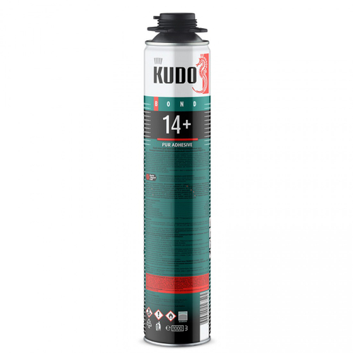Клей-пена профессиональная Kudo PUR ADHESIVE PROFF 14+ для теплоизоляции всесезонная 1000 мл, шт