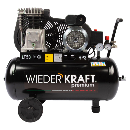 WDK-90532  Масляный поршневой компрессор с ременным приводом:320 л/мин, ресивер 50л, 9 бар; 220В