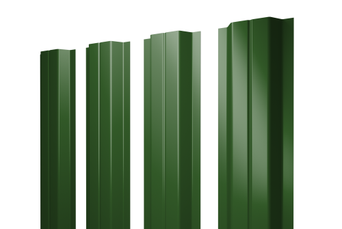 Штакетник П-образный A с прямым резом 0,45 PE RAL 6002 лиственно-зеленый