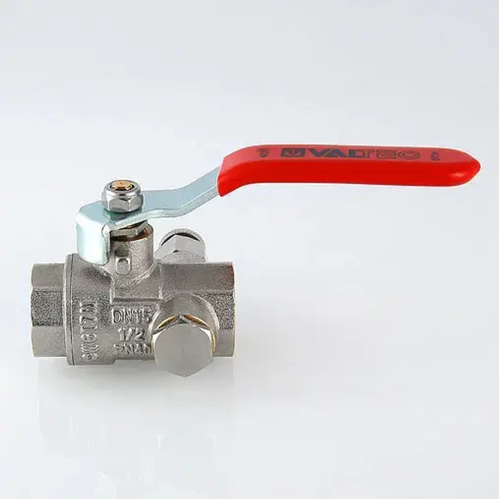 Кран шаровый с дренажем и воздухоотводчиком ½"в x ½"в Valtec Base VT.245.N.04