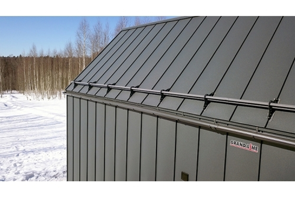 Снегозадержатель для фальцевой кровли Grand Line RAL 7024 3м