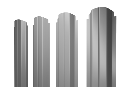 Штакетник П-образный А фигурный 0,45 Drap RAL 7004 сигнальный серый