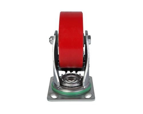 Большегрузное колесо с полиуретановой шинкой С-4102-DUS поворотное, с тормозом, г/п 600 кг