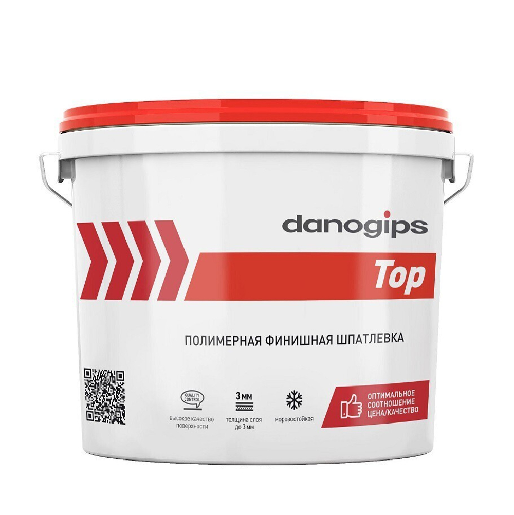 Шпатлевка готовая Danogips Top финишная полимерная 10 л, 16,5 кг, шт