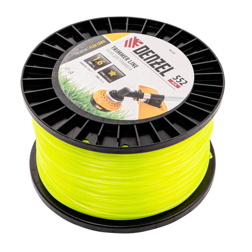 Леска для триммера звезда, 1,6мм х 552м, на DIN катушке FLEX CORD,  Denzel