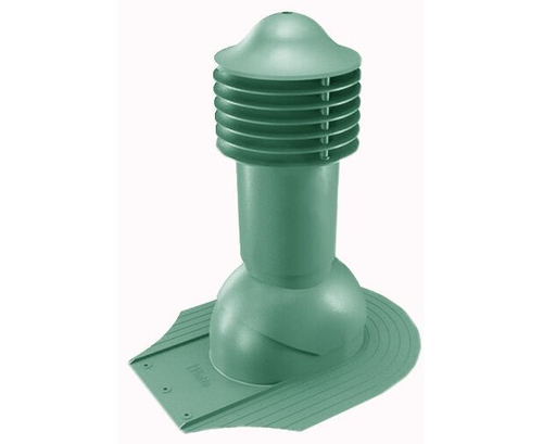 Труба вентиляционная для мягкой кровли при монтаже d125\110мм, h-650мм утепленная, зеленый мох RAL 6005