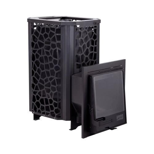 Печь для бани Сталь-Мастер HARD 30М Хохлома Панорама 2025 со стеклом закр каменка дровяная