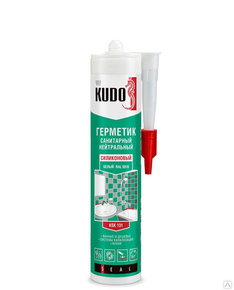 Герметик силиконовый нейтральный с фунгицидом KUDO проф.серия белый