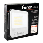 Светодиодный прожектор Feron.PRO LL-1000 IP65 50W 6400K черный 41540