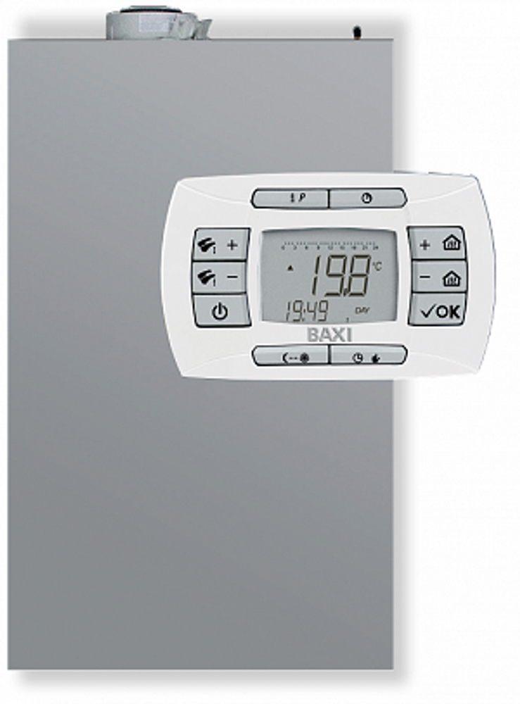 Котёл газовый настенный конденсационный, Baxi, LUNA IN PLUS 1.24, мощность, кВт-3,4-27,4, одноконтурный, камера сгорания-закрытая (для установки вне помещения)