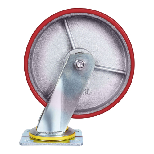 Большегрузное колесо с полиуретановой шинкой С-4102-DUS поворотное, без тормоза, г/п 800 кг