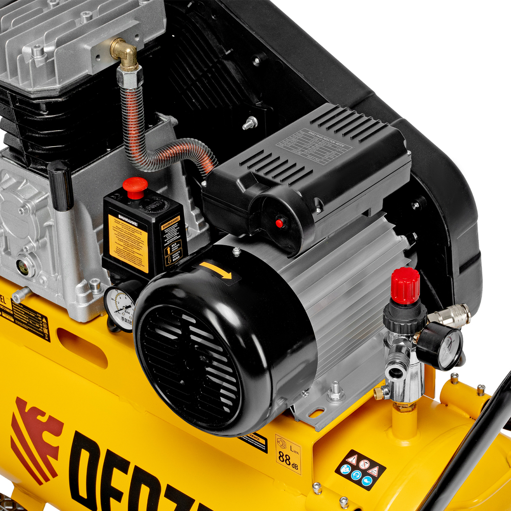 Компрессор воздушный рем. привод BCI 2100/50, 2,1 кВт, 50 литров, 400 л/мин Denzel