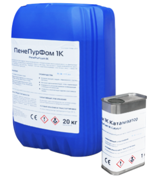 ПенеПурФом 1К (PenePurFoam 1К)+Катализатор ПенеПурФом 1К (расход до 1 кг на 20 кг смолы)