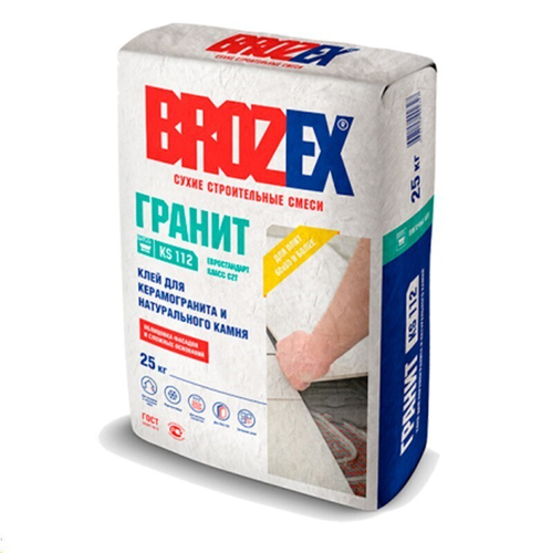 Клей Brozex KS-112 Гранит C2T для керамогранита и натурального камня 25 кг, шт