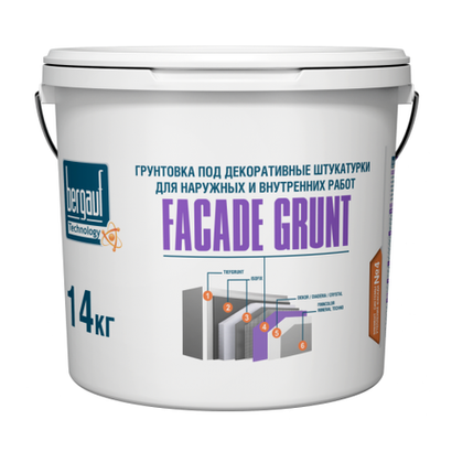 Грунтовка Bergauf Facade Grunt под декоративную штукатурку 14 кг, шт