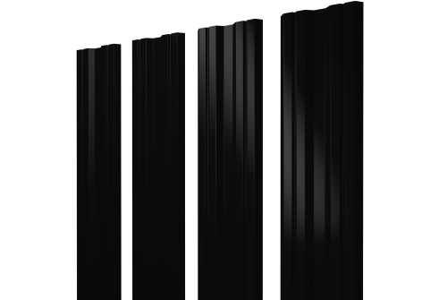 Штакетник Twin с прямым резом 0,5 Drap RAL 9005 черный