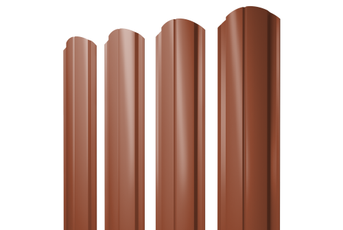 Штакетник Полукруглый Slim фигурный 0,5 PurLite Matt RAL 8004 терракота