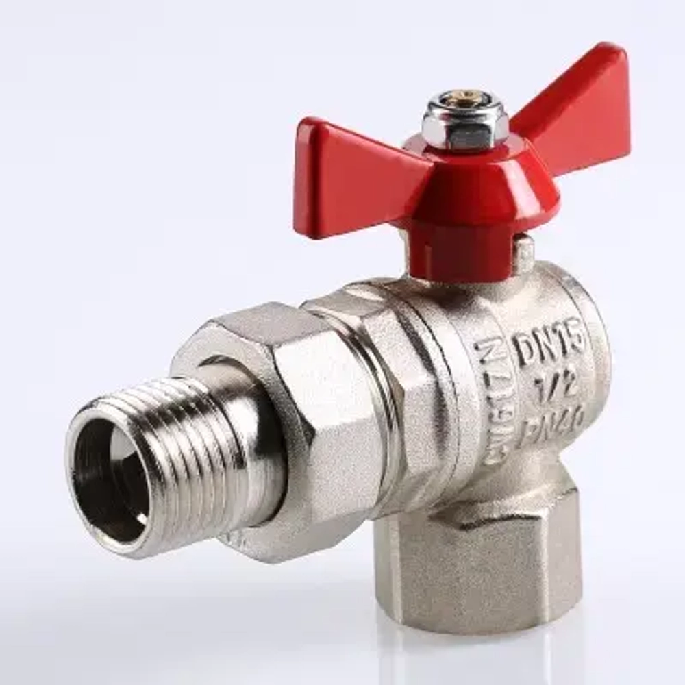 Кран шаровый с американкой угловой ½"в x ½"н Valtec Base VT.228.N.04