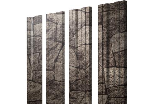 Штакетник Twin с прямым резом 0,45 Print Elite King Stone TwinColor