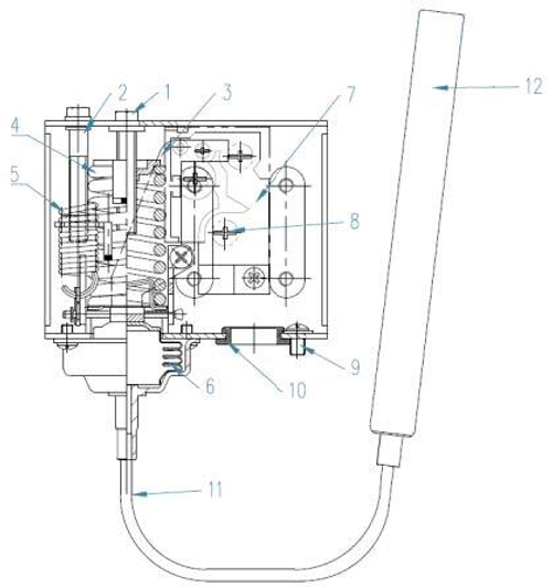 Ридан 060L119066R — Реле температуры KP78R, IP44, длина капиллярной трубки 2 м, контактная группа SPDT