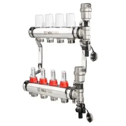 Группа коллекторная с расходомерами 10 отводов 1"в/в x ¾"ек Valtec VTc.589.EMNX.0610