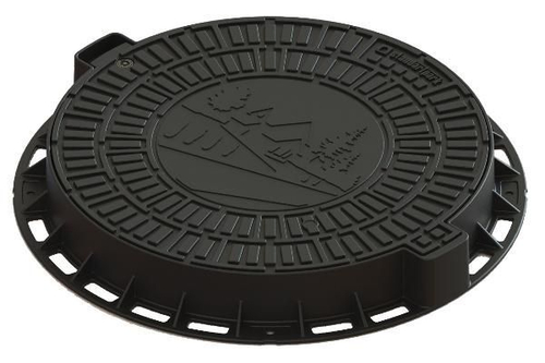 Люк садовый пластиковый черный «Домик»