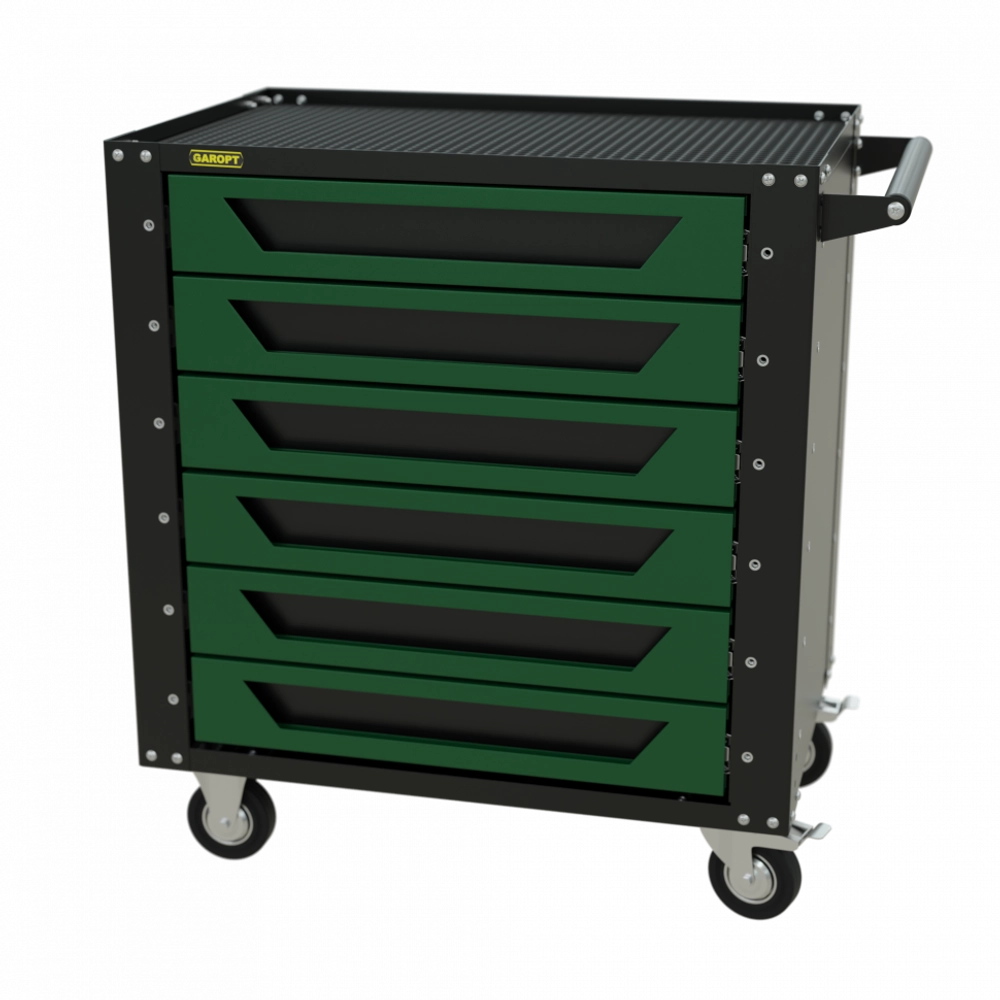 Gt6.green Тележка инструментальная Garopt 6 ящиков Зеленая, Серия "Low-cost"