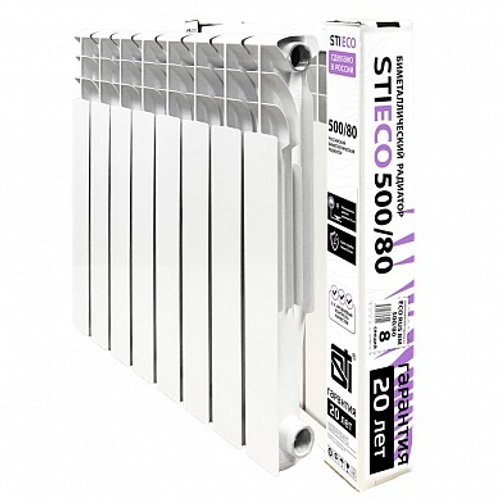 Биметаллический радиатор STI ECO RUS BM 500/80 8 сек.