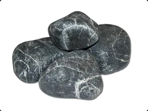 Камень для бани Серпентенит "Черный принц" шлифованный, 10 кг, ведро