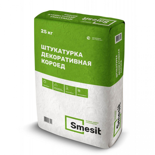 Штукатурка декоративная Smesit Короед, зерно 2,5 мм, 25 кг, 48 шт/ поддон