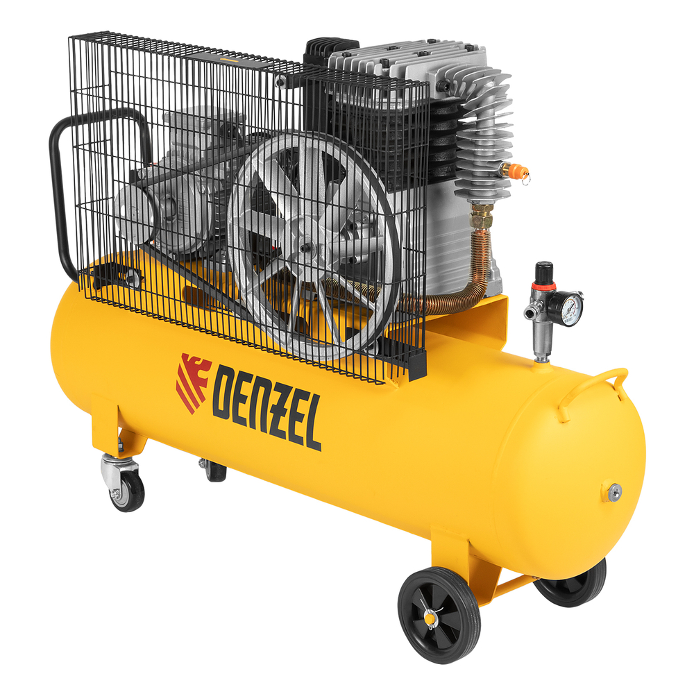 Компрессор воздушный, ременный привод BCI4000-T/100, 4.0 кВт, 100 литров, 690 л/мин Denzel