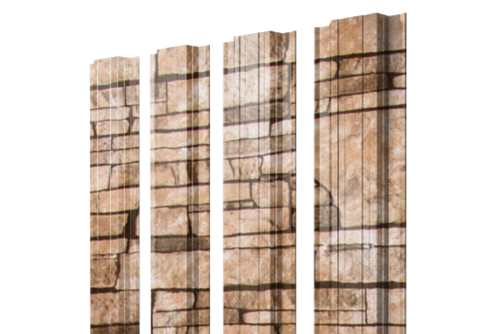Штакетник Прямоугольный с прямым резом 0,45 Print Elite Sand Stone TwinColor