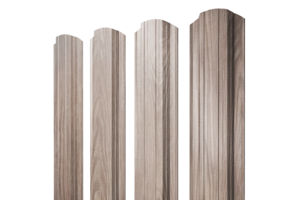 Штакетник Прямоугольный фигурный 0,45 Print Elite White Wood TwinColor