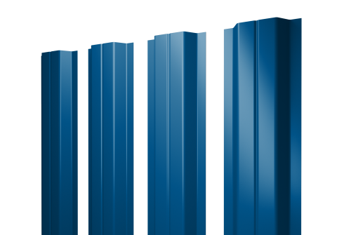 Штакетник П-образный A с прямым резом 0,5 PE RAL 5005 сигнальный синий