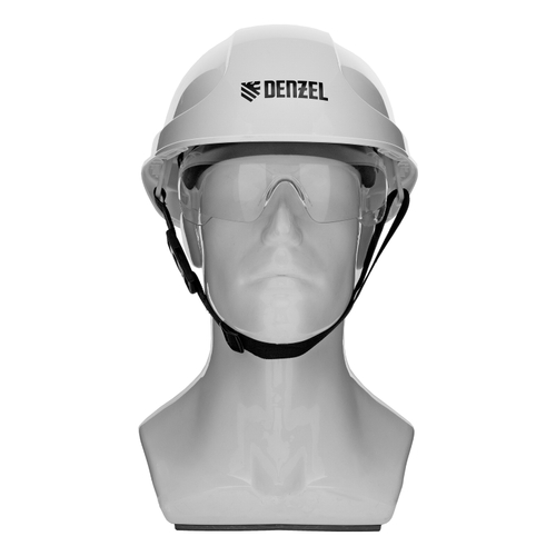 Каска защитная ударопр.«Форвард» (К-05),ABS/PC,комплект со встроен.очк.ОЧК-05 Форвард,белая Denzel