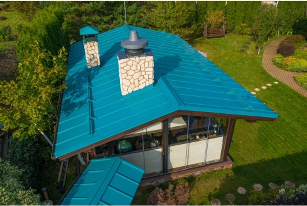 Кликфальц Pro Grand Line 0,45 PE с пленкой на замках RAL 5021 водная синь