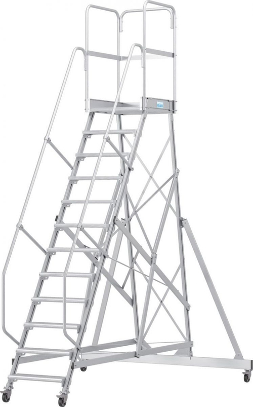 Односторонняя передвижная лестница с площадкой CORDA, 1х12