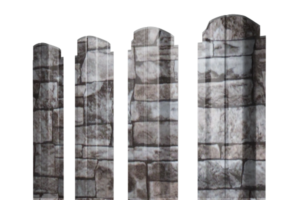 Штакетник П-образный А фигурный 0,45 Print Elite Fine Stone TwinColor