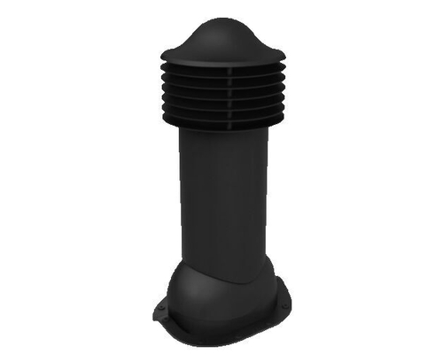 Труба вентиляционная для металлочерепицы d110мм, h-550мм не утепленная, черная RAL 9005